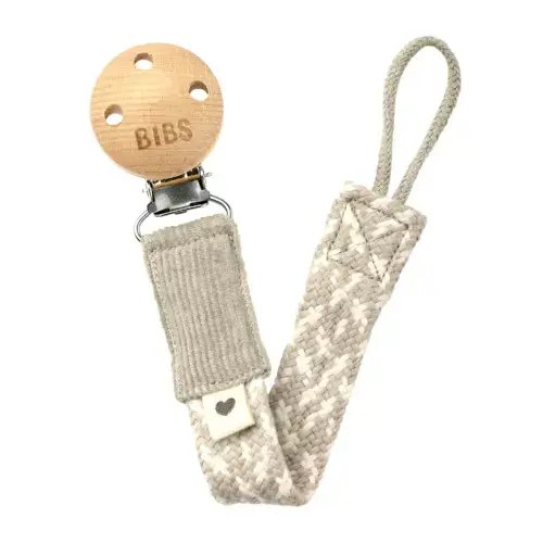 Bibs Pacifier Clip Paci Braid - Sand Ivory - Clement