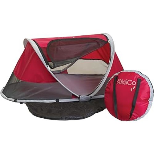 KidCo - Peapod Portable Foldable Mesh Toddler Travel Tent & Storage Bag, Play Tent, Ages 6 Months - 3 Years (Cranberry)