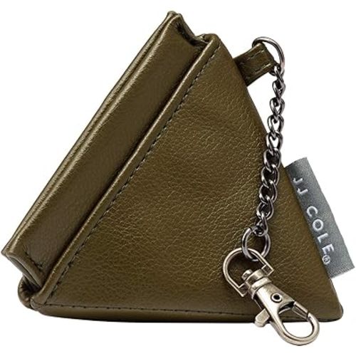 JJ Cole Vegan Leather Pyramid Pacifier Pouch, Olive