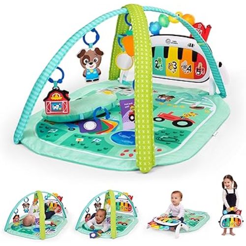 Baby Einstein Farm Explorers 4-in-1 Kickin’ Tunes Musical Meadow Music & Language Discovery Gym, Ages 0 Months and Up