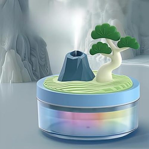 Cute Mini Humidifier 320mL Cool Mist Humidifie mute with 2 Mist Modes, for Home/Nursery/Office, Portable Mini Air Moisturizer,rechargeable mini humidifier(Blue)
