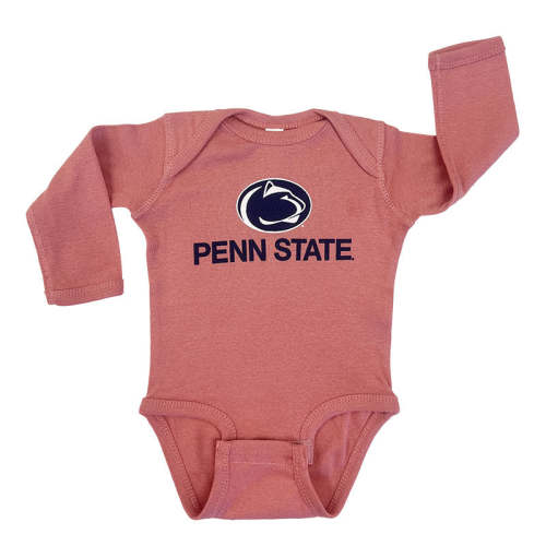 Infant Mauve Penn State Long Sleeve Onesie