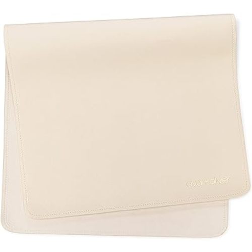 Vegan Leather Baby Changing Mat (16 X 30 in) - Multipurpose Wipeable and Portable Diaper Changing Mat - Foldable Travel Changing Mat (Cream)