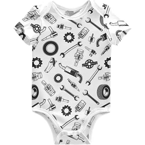 Baby Boys Girls One Piece Rompers Cotton Short Sleeve Bodysuit Newborn Infant Clothes Outfits for 0-24 Month