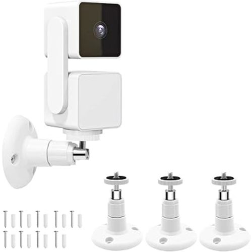 Wall Mount for Wyze Cam Pan V3 and Wyze Cam V4 and V3 and Wyze Cam Outdoor, 3 Pack 360 Degree Swivel Adjustable Wall Mount Bracket for Wyze Outdoor Indoor Camera System (Wyze Camera is NOT Included)
