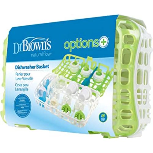 Dr. Brown’s Dishwasher Basket for Small Baby Bottle Parts, Pacifiers, and Accessories, Clean, Store and Organize Newborn Essentials, Green, BPA-free