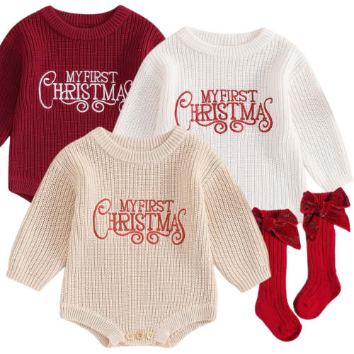 First Christmas Sweater Romper
