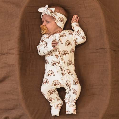Rainbow Baby- Ruffled- Folding Feet Jammies – Cowkid Clothing Company