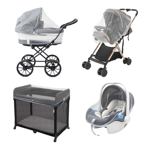 Baby Mosquito Net for Stroller, Perfect Bug Net for Strollers, Bassinets, Cradles, Playards, Pack N Plays and Portable Mini Crib, Baby Insect Netting Cover, White