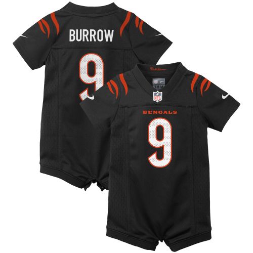 Newborn & Infant Cincinnati Bengals Joe Burrow Nike Black Game Romper Jersey