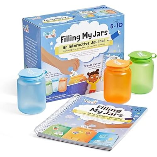 hand2mind Filling My Jars Interactive Journal, Kids Gratitude Journal, Positive Affirmations for Kids, Growth Mindset for Kids, Mindfulness for Kids, Social Emotional Learning Activities