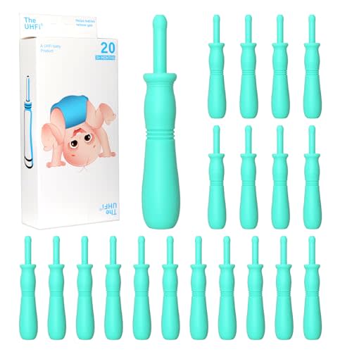 uhfi Gas and Colic Reliever for Babies, 20 Count Natural Solution Effective Instant Constipation Gas Relief for Babies Boys Girls Colic and Gas Relief, Green