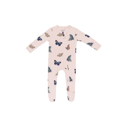 Blush Butterfly Zip-Up Footie