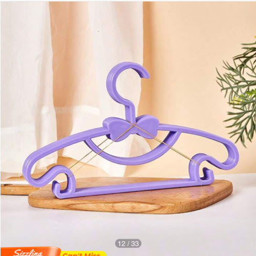 30pcs Bow Hanging Clips Plastic Baby Hangers, Non-Slip Newborn Infant Closet Clothes Organizer For Baby/Toddler Apparel, Ultra-Thin
