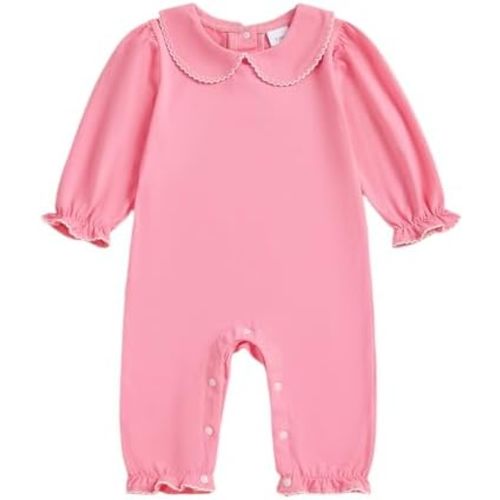 Baby Coming Home Outfit Boy Girl Cotton Long Sleeve Romper Jumpsuit Plain One-Piece Clothes