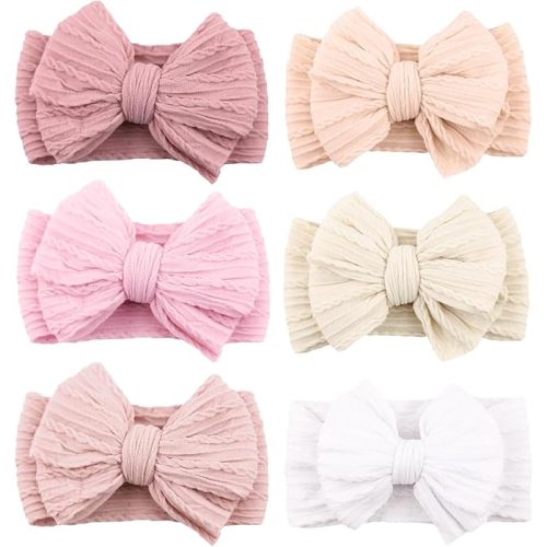 Amazon.com: Niceye Handmade Baby Headbands Soft Stretchy Nylon Hair Bands with Bows for Newborn Infant Baby Toddler Girls : Baby