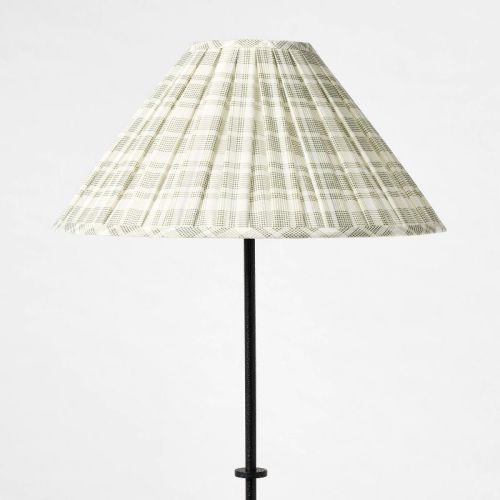 Metal Floor Lamp With Green Pleated Plaid Shade - Threshold™ Designed With Studio Mcgee: Etl Listed, 62.5" Height