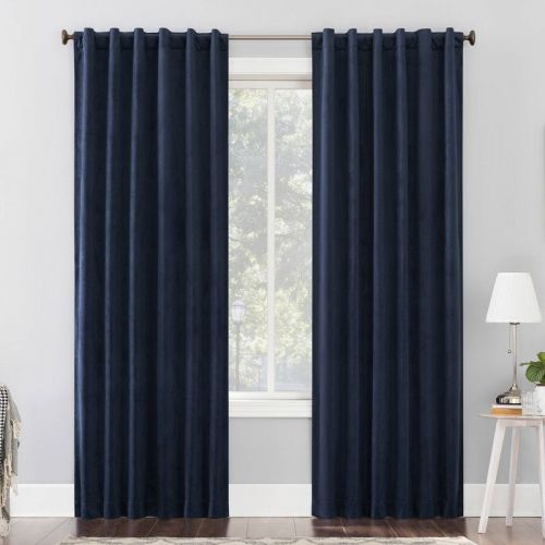 Sun Zero Blackout Amherst Velvet Noise Reducing Thermal Back Tab Curtain Panel