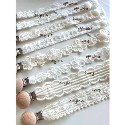 Handmade Lace Pacifier Clip | Safe Stylish Baby Dummy Holder | Newborn Gift | Boho Baby Essentials