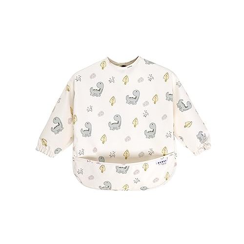 BUBEI Mess proof baby feeding bibs, Smock bibs for baby, Waterproof bibs, Long sleeve baby bib for eating, Toddler smock bib