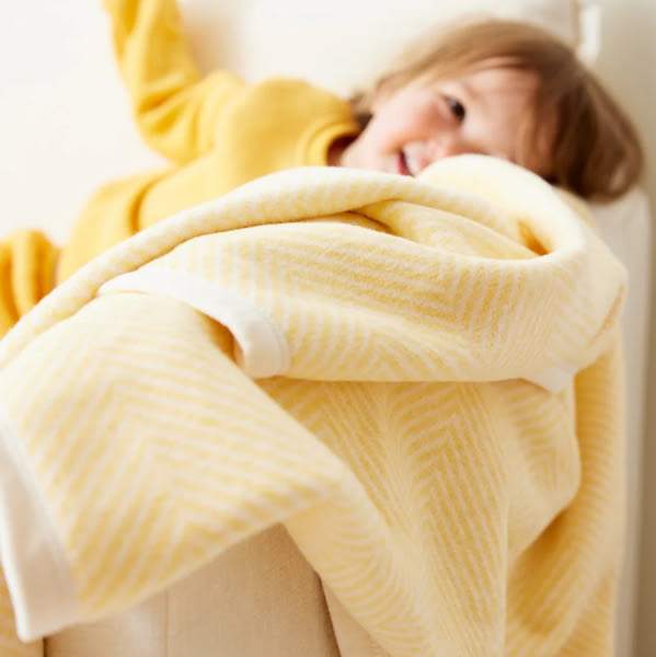 Chappywrap Harborview Herringbone Butter Yellow Mini Blanket