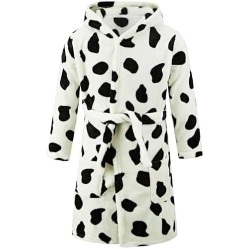 Unisex Baby Hooded Bathrobe Kids Flannel Pajamas Dressing Gown for Boys Girls