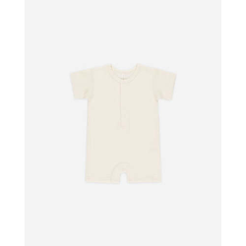 Waffle Snap Romper || Natural