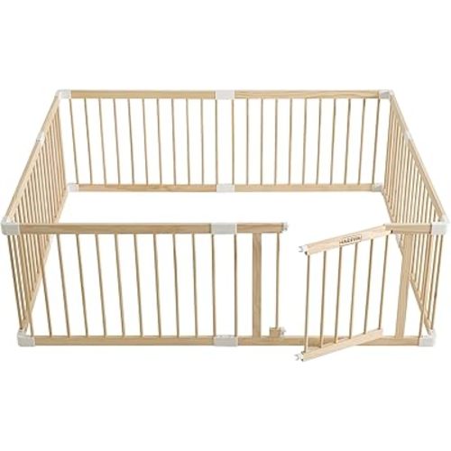 HARPPA Baby Gate Playpen Baby Fence for Babies and Toddlers Baby Play Yards for Play Area (71.5x79.5x24 inches)