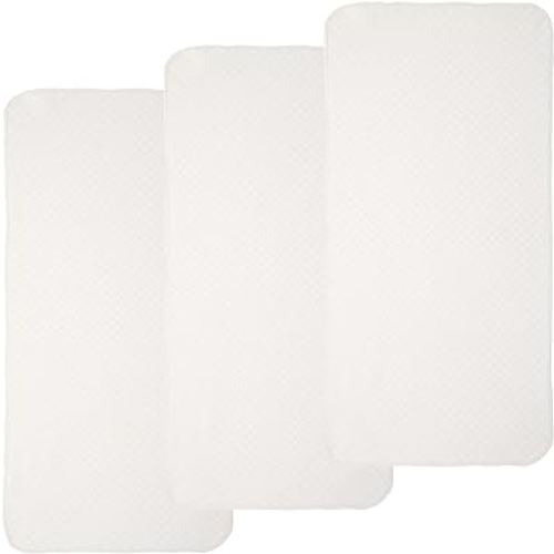 Pleasant Boulevard | Portable Waterproof Baby Changing Pad Liner, Washable Reusable Changing Table Cover Made with Breathable TPU, 27x13in (White, 3 Count)