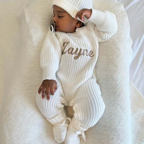Frankie Classic Knit Romper - Milk