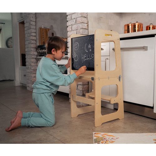 Date - 4 in 1 Kitchen Tower, Desk, Step Stool and Chalkboard