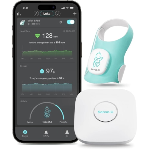 Sense-U Smart Sock Shoe (Long Range) Baby Monitor with On-Device Sleep Indicator