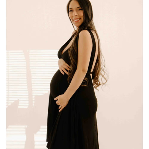 Juliet Labor & Postpartum Gown in Black – Lila