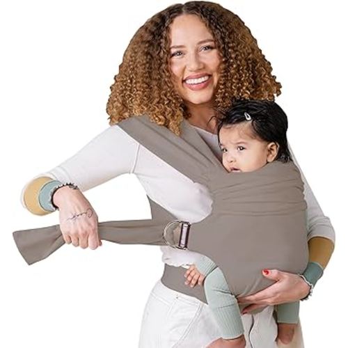 Lalabu The Simple Wrap Baby Wraps Carrier - Stylish Baby Sling Carrier for Newborns & Toddlers 13-28 lbs. Safety Tested, Easy-to-Use, Ergonomic, & Comfortable - Driftwood