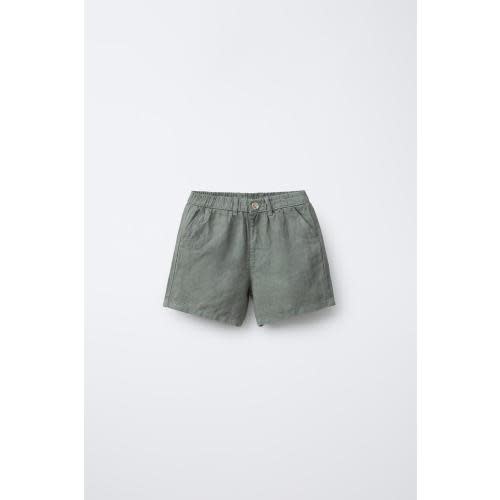100% LINEN SHORTS - Petrol blue | ZARA United States