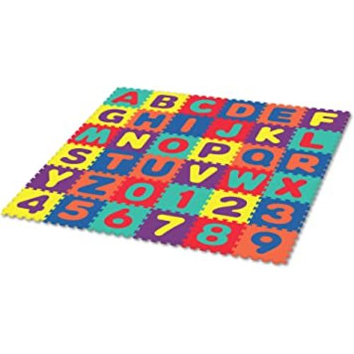 Alphabet & Numbers rubber EVA Foam Puzzle Play Mat floor. 36 interlocking playmat Tiles (Tile:12X12 Inch/36 Sq.feet coverage). Ideal for crawling baby, infant, classroom, toddlers, kids, gym workout