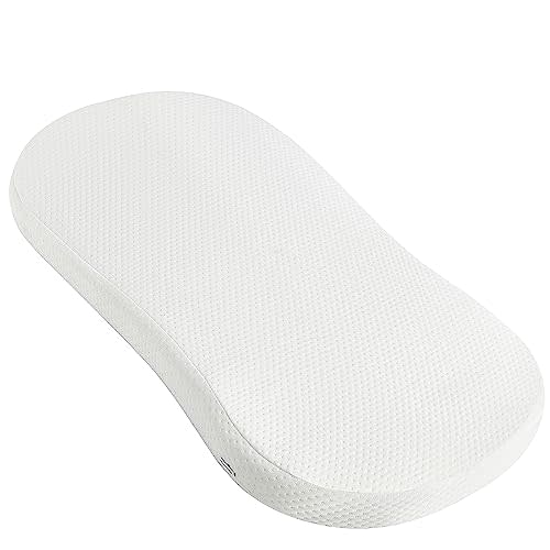 Mecc ecoh Baby Bassinet Mattress with 100% Breathable Cover, Water-Resistant Lining Bassinet Mattress, 2" Thick, Hypoallergenic, Fit for Halo BassiNest Bassinet Series, 30"x18"