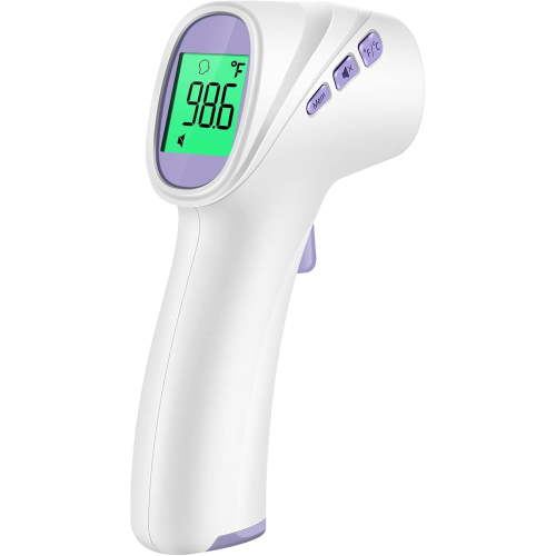 Forehead Thermometer for Adults, Kids & Babies, No-Touch Infrared Thermometer, Digital Thermometer with LCD Backlight Display, Fever Alarm and 1s Instant Reading