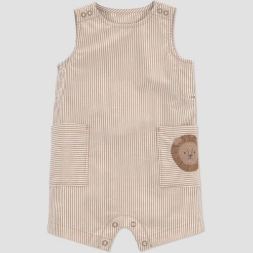Carter's Just One You® Baby Boys' Striped Pocket Romper - Brown Newborn
