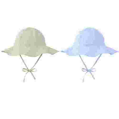 Zando 2 Pcs Sun Protection Baby Sun Hat Sun Protection Toddler Sun Hat Beach Hat Wide Brim Newborn Sun Hat Adjustable 2 Pack Green & Navy Blue 3-6 Months