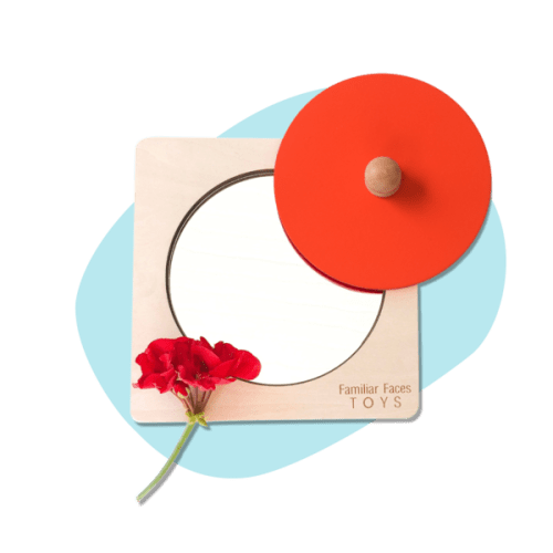 (1) Mirror Peekaboo Knob Puzzle - Familiar Faces Toys