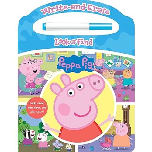 Peppa Pig - Write-and-Erase Look and Find - Wipe Clean Learning Board - PI Kids