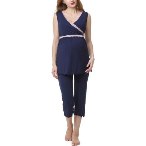 Penny Maternity/Nursing Pajamas Set, Large