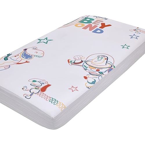 Disney Toy Story Green, Red, Blue and White to Infinity and Beyond Color Crazy Nursery Photo Op Fitted Crib Sheet
