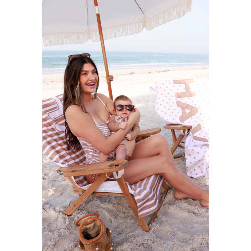 Sandy Stripes Personalized Kids Beach Towel | Polka Dots
