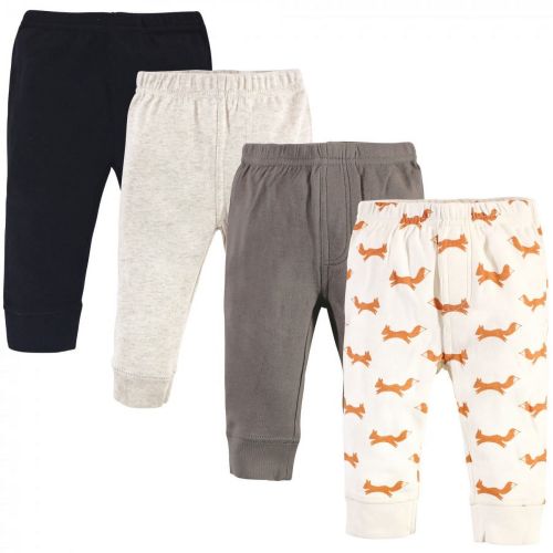 Touched by Nature Baby and Toddler Boy Organic Cotton Pants 4pk, Fox, 9-12 Months