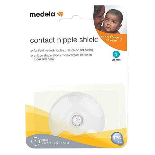 Medela Contact Nipple Shield for Breastfeeding, Medium 20mm Nippleshield, For Latch Difficulties or Flat or Inverted Nipples, Made Without BPA