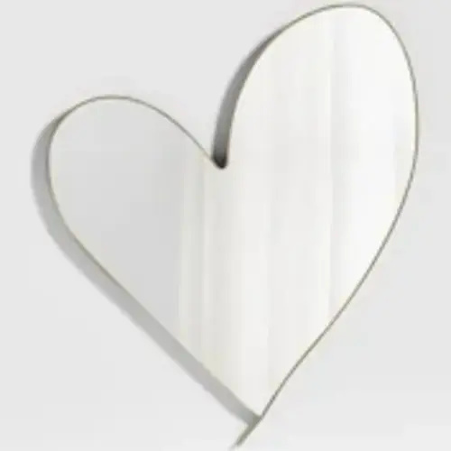 Large Heart Brass Metal Wall Mirror by Leanne Ford