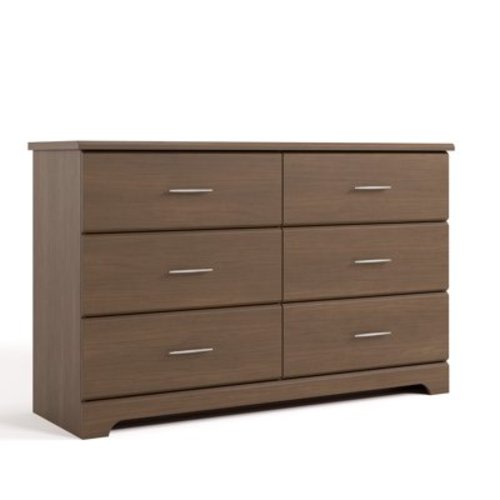 Storkcraft Brookside 6 Drawer Nursery Double Dresser, Hazelnut