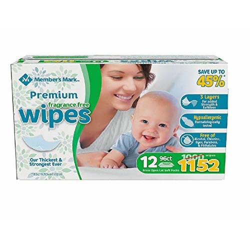 Member's Mark Premium Fragrance Free Baby Wipes (1152 ct.)